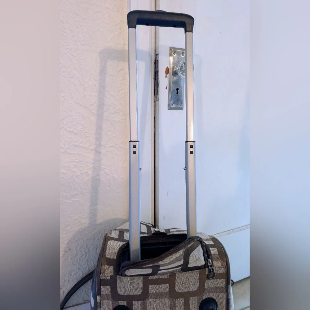 Nine West Neutral Patterned Weekender Rolling Bag - Picture 9 of 16